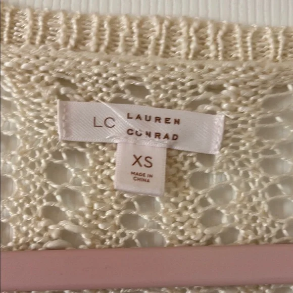 LC Lauren Conrad Cream Knit Lightweight Cardigan - Picture 3 of 5
